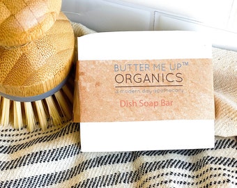 Organic Solid Dish Soap Bar: Coconut & Castor Oil, Zero Waste