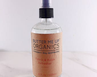Organic Fabric Deodorizer / Room Deodorizer Spray / Essential Oil Scented Room Spray / Organic Essential Oils / Butter Me Up Organics