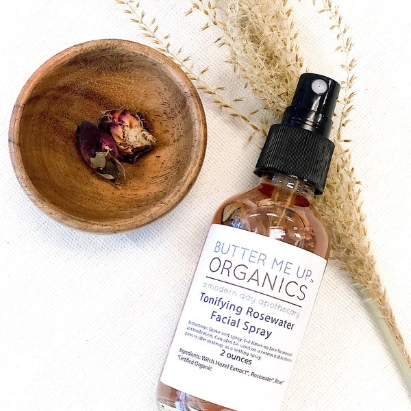 Organic Rosewater Toner / Facial Setting Spray / Astringent / Organic Toner / Organic Rose Water