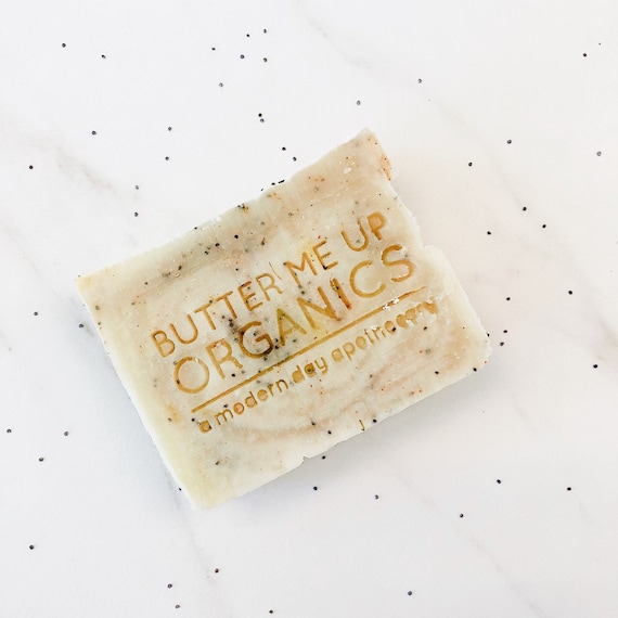 Lemon Poppyseed Organic Soap, Handmade Essential Oil Soap, 4oz