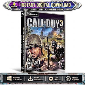 Call of Duty 3 - Gioco per PC Windows (Download digitale) Sparatutto in prima persona di guerra ambientato nella Seconda Guerra Mondiale, classico gioco retrò per Windows