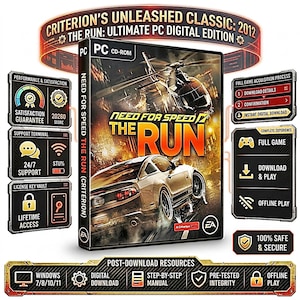 Need for Speed ​​The Run 2011 – PC-Spiel (digitaler Download), Rennsimulations-Nostalgie, Retro-Gaming für Windows