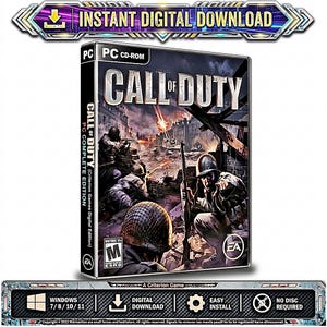 Call of Duty 1 2003 Deluxe Edition - PC Game Digital Download, United Offensive - WWII FPS, Classic Retro Game Windows