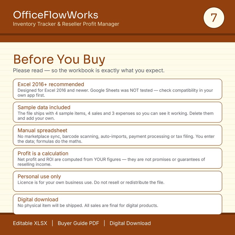 Inventory Tracker Spreadsheet for Resellers, Stock Profit Expense Sales ...