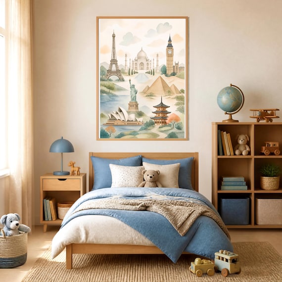 World Landscape Wall Art | Travel Adventure Nursery Decor (Digital Download)