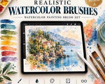 Realistic Watercolor Brushes for Procreate | Digital Painting Set (Instant Download)