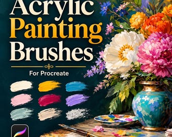 Acrylic Painting Brushes for Procreate | Realistic Paint Brush Set | Instant  Access