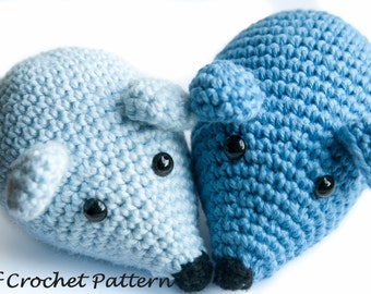 Patrón de amigurumi, Ratón de crochet, PDF (ENG) e-book, Tutorial de sonajero de peluche