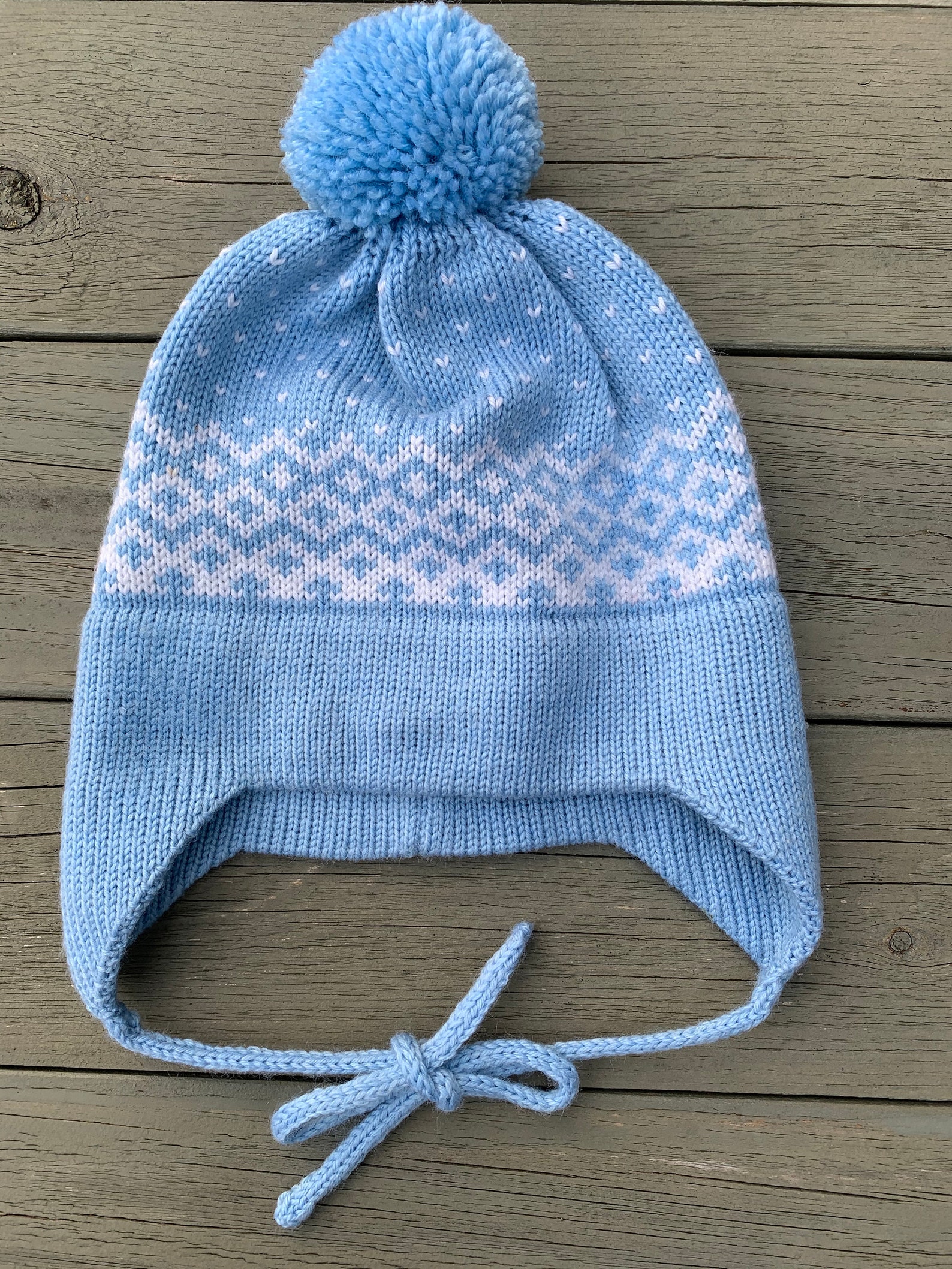 Light blue baby earflap winter hat Merino wool kids hat Etsy