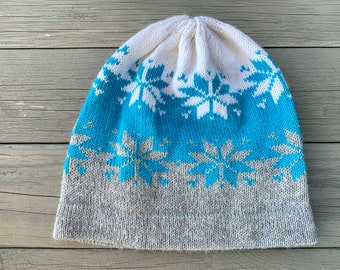 Women  winter hat , women alpaca wool knitted hat, womens beanie, ladies knitted hat, fair isle hat, Ready to ship !