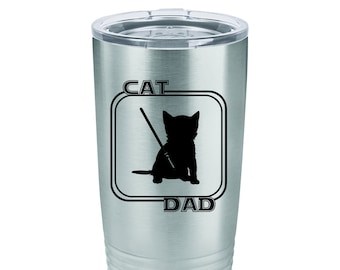 20 oz. Cat Dad designed Vacuum Insulated Tumbler w/ Lid