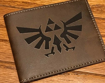 Zelda Triforce Men's Vegan Faux Leather Bifold Wallet