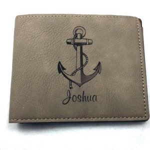 Personalized Mens Genuine Leather Bifold Wallet - You choose design, and color- BRAND NEW