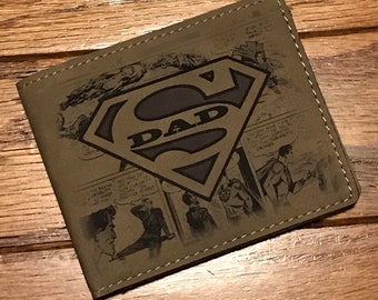 Super Dad Men's Vegan Faux Leather Bifold Wallet