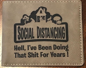 Social Distancing Gaming Gamer Heren Vegan Faux Leather Bifold Portemonnee