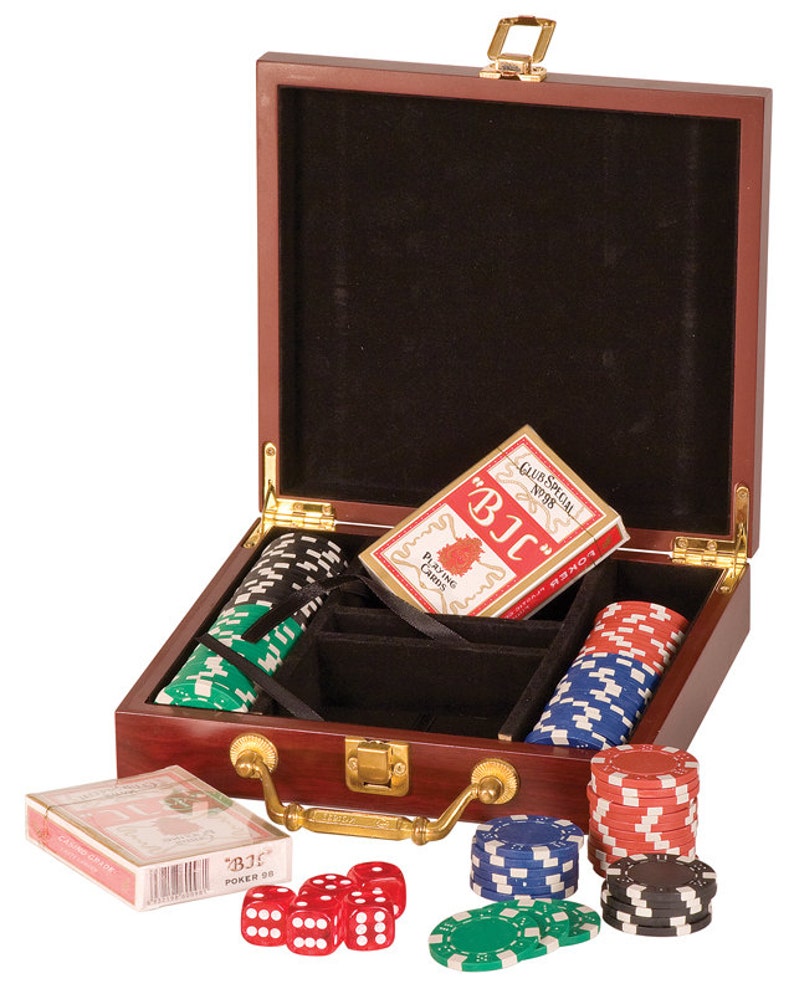 Custom Personalized Engraved 100 Chip Poker Set BRAND NEW image 0