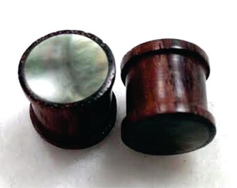 thumbnail image 2 of Pair Wood Buddha Saddle Plugs - 12mm To 30mm Ear Tunnels, Brown, Helix 2 of 4