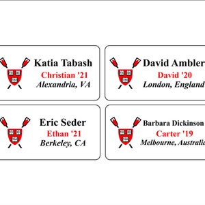 PRIVATE LISTING - Harvard Rowing Custom Name Badges
