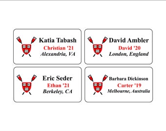 PRIVÉVERMELDING - Harvard Rowing Custom Name Badges