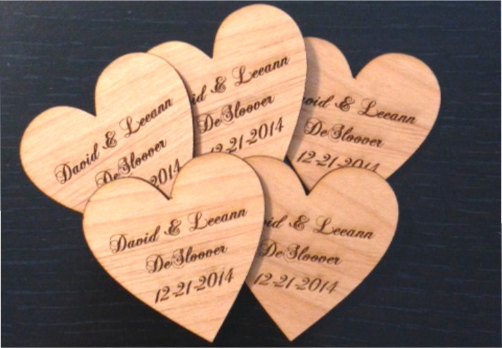 Personalized Heart Wedding Favors - Set of 25