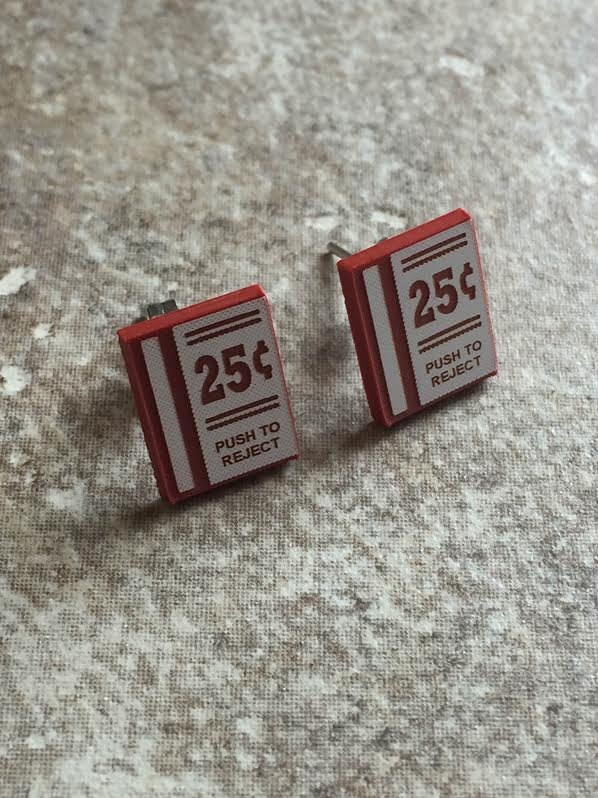 Handmade Quarter Insert Arcade Coin-op Earrings (nickel Plated Studs ...