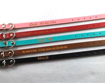 Personalized Leather Dog Collar and Cat Collar