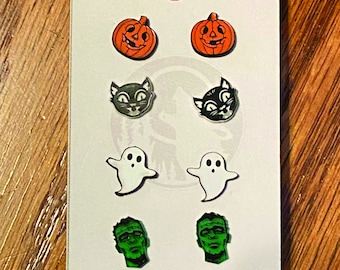 Acryloorbellen met Halloween-thema (4-pack)