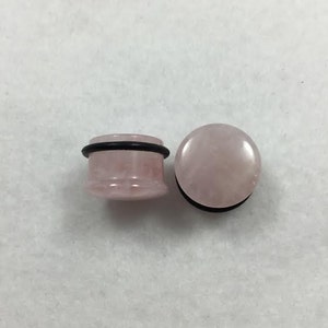 Single Flare Saddle Pink Jade Stone Plugs (with O-Ring)