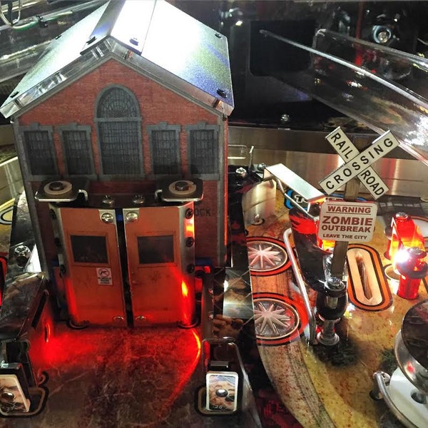 Railroad Crossing MOD for Stern's The Walking Dead pinball machine - 4 variations available - You CHOOSE design/sign