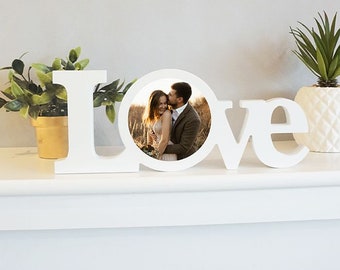 Personalized White Coated Wood "LOVE" Block Sign 11.81" X 4.72"