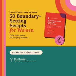 Boundary Setting Scripts for Women, 50 Ways to Say No, People Pleasing Guide, Psychologist-Created PDF