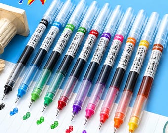 10 Pcs Color Gel Pens, Quick-Drying Fine Point 0.5mm, Large Capacity Writing Set