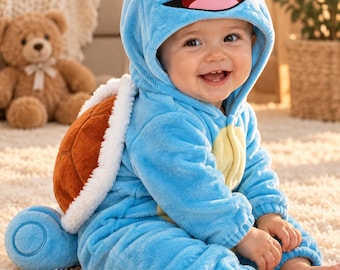 Blue Turtle Dragon Baby Costume, Plush Onesie, Halloween Outfit (3-24 Months)
