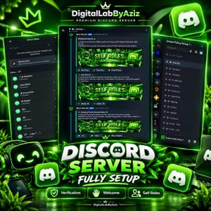 Fully Setup green Discord Server |Professional Community (Digital Product)