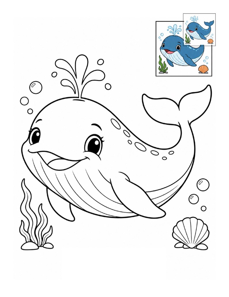 50 Ocean Animals Coloring Pages for Kids, Printable Sea Life Activity