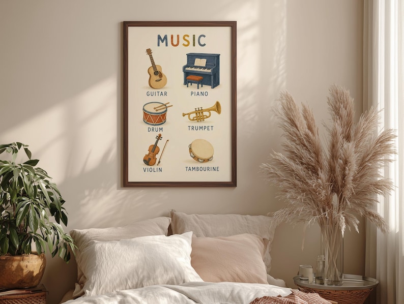 Many Instruments Room Music Instruments Print, Kids Room Wall Art, Educational Nursery Poster ...