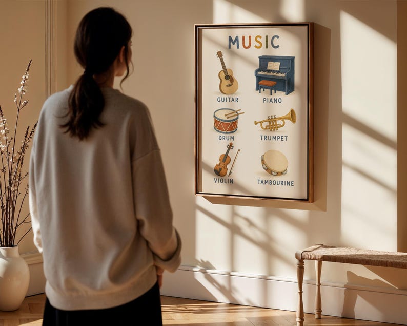 Many Instruments Room Music Instruments Print, Kids Room Wall Art, Educational Nursery Poster ...