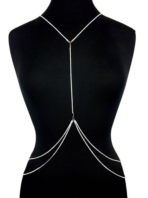 Crystal Body Chain Etsy