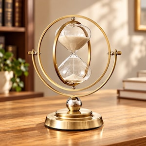 Nordic Rotating Hourglass Timer Copper Retro Desk Decor