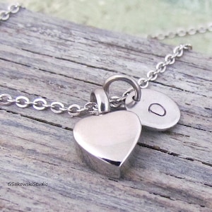 Heart Urn Personalized Necklace, Cremation Memorial Gift, Remembrance Gift, Loss Of A Loved One, Stainless Small Heart Urn Necklace