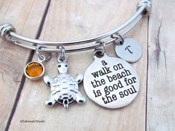1 A walk on the beach is good for the soul stainless steel pendant JS2-46