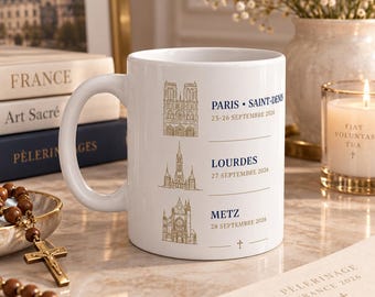 Le Pape en France Mug | Pope Visit 2026, Notre-Dame, Saint Denis,  Lourdes, Metz