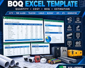 Electrical & Low Current BOQ Excel Template | MEP Cost Estimation (Digital Download)