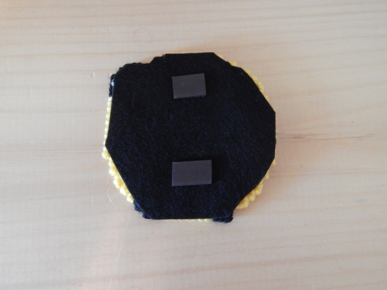 Handmade Plastic Canvas Black Cat Magnet