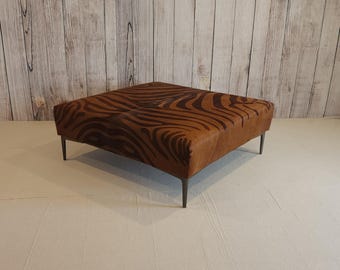 Beautiful Brown / Copper Color Cowhide Ottoman
