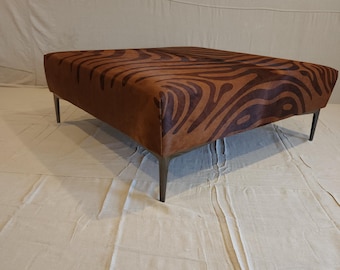 Beautiful Brown / Copper Color Cowhide Ottoman