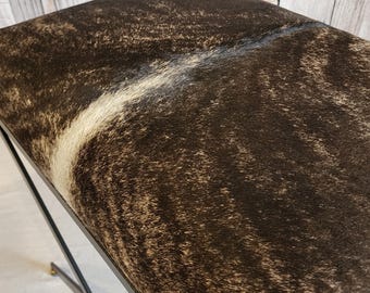 Decorative Cowhide Metal Stool / Vanity Bench