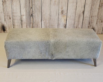 Beautiful Grey Cowhide Brindle Hide Bench