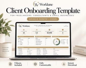 Project Management Spreadsheet | Client CRM & Onboarding Tracker for Freelancers
