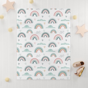 Boho Rainbow Fleece Blanket | 30 x 40 inch | Soft and Cozy | Perfect for Home Decor